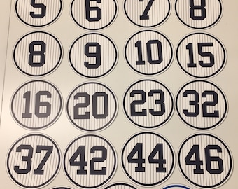 New York Yankees Retired Numbers Prints (set of 23) / Yankee Stadium, Man Cave, poster, art, baseball fan, Boys room, Banners