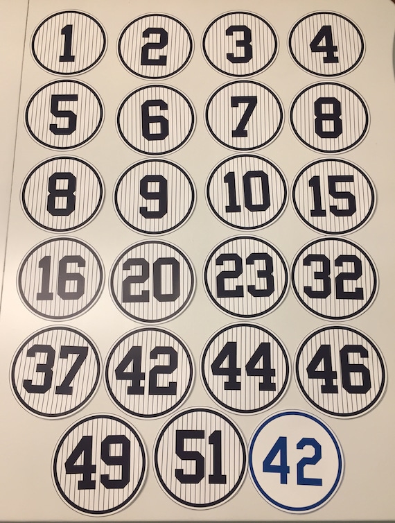New York Yankees Retired Numbers Prints set of 23 / Yankee