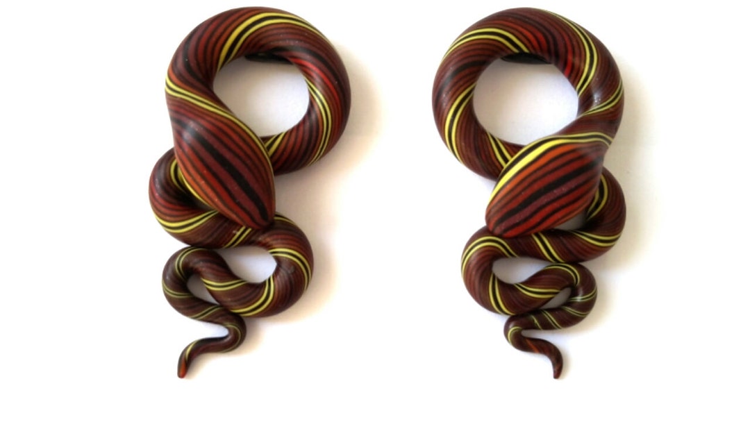 Snake Earrings, Snake Studs, Polymer Clay Earrings Etsy