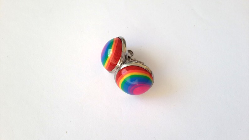 Stud Earrings Polymer Clay Studs Rainbow Earrings Rainbow Studs Polymer Clay Earrings