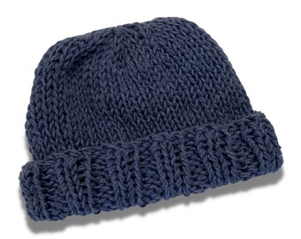 Adult Unisex Blue Knit Hat