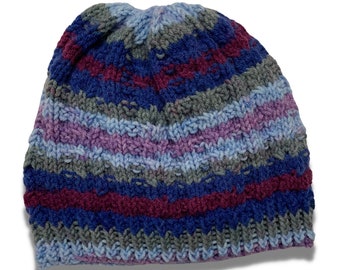 Unisex Striped Knit Hat - Child & Adult Sizes