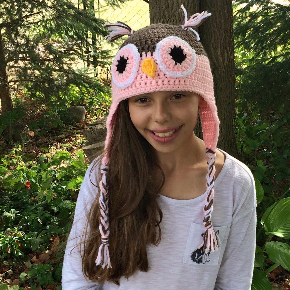 Pink Owl Hat - Crochet Owl Hat - Crochet Animal Hat - Kids Animal Hat - Owl Hat - Pink Crochet Beani