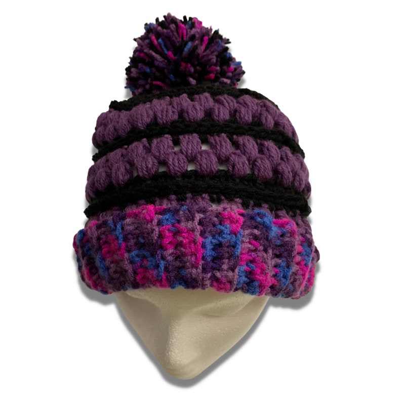 Teen Adult Crochet Winter Pom Pom Hat image 6