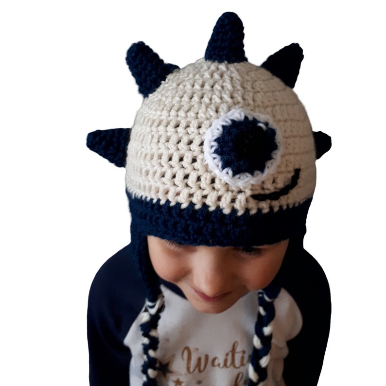 Spike The Blue Monster Crochet Hat Baby, Toddler, Child, Teen & Adult Sizes image 3