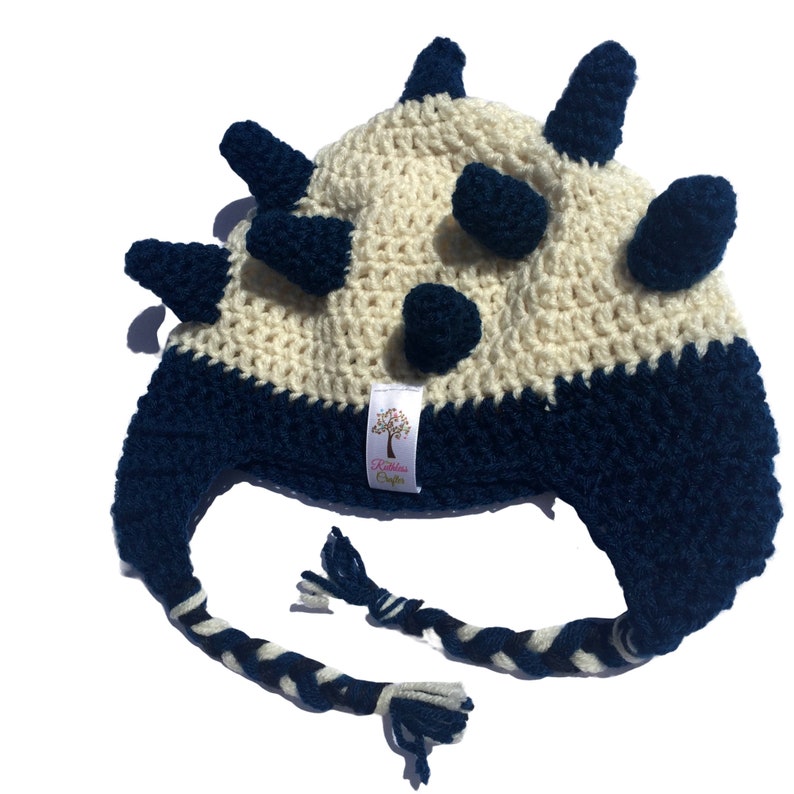 Spike The Blue Monster Crochet Hat Baby, Toddler, Child, Teen & Adult Sizes image 2