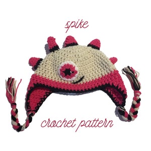 Spike - Crochet Monster Patterns for Kids - Crochet Hat Patterns - Kid Crochet Pattern - Crochet Monster Hat - Pattern for Monster Hat