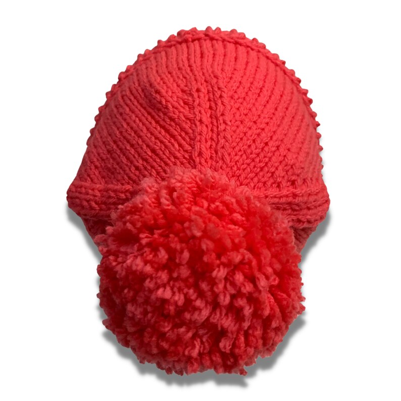 Teen or Adult Pink Knit Pom Pom Winter Hat image 2