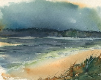 Giclée print A4 "Gull Shores" from original watercolour by YvyB