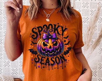 Sudadera de calabaza de temporada espeluznante, camisa de calabaza, camisa de Halloween, sudadera de calabaza linda, regalo de Halloween, camisa de temporada espeluznante, fiesta de Halloween