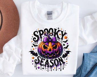 Sudadera de calabaza de temporada espeluznante, camisa de calabaza, camisa de Halloween, sudadera de calabaza linda, regalo de Halloween, camisa de temporada espeluznante, fiesta de Halloween