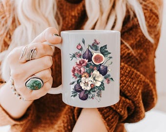Taza de café vintage con flores silvestres, estilo cottagecore, taza con flores, taza con motivos florales pastel, taza de té con flores silvestres, amante de los jardines de flores, tazas de café
