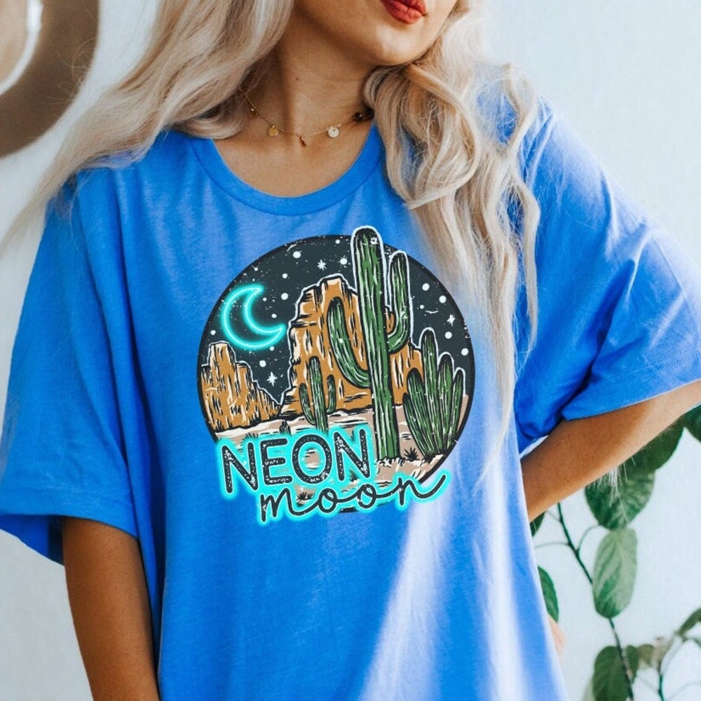 Neon Moon Western Shirt, Country Shirt, Nature Shirt, Adventure Shirt, Western Shirt, Travel Shirt, Vacation Shirt, Vintage Shirt, Cowboy Teefashion