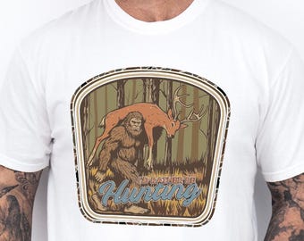 Bigfoot Hunting Shirt, Comfort Colors Hunter Tee, Rather Be Hunting T-Shirt, Sasquatch Deer Shirt, Funny Outdoors Gift, Camo Hunter Top