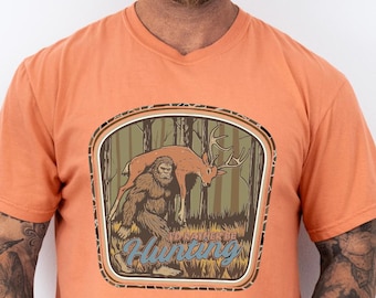 Comfort Colors Bigfoot Hunting Shirt, Id Rather Be Hunting Tee, Sasquatch Deer Shirt, Funny Hunter Gift, Vintage Outdoors Top