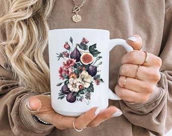 Taza de café vintage con flores silvestres, estilo cottagecore, taza con flores, taza con motivos florales pastel, taza de té con flores silvestres, amante de los jardines de flores, tazas de café