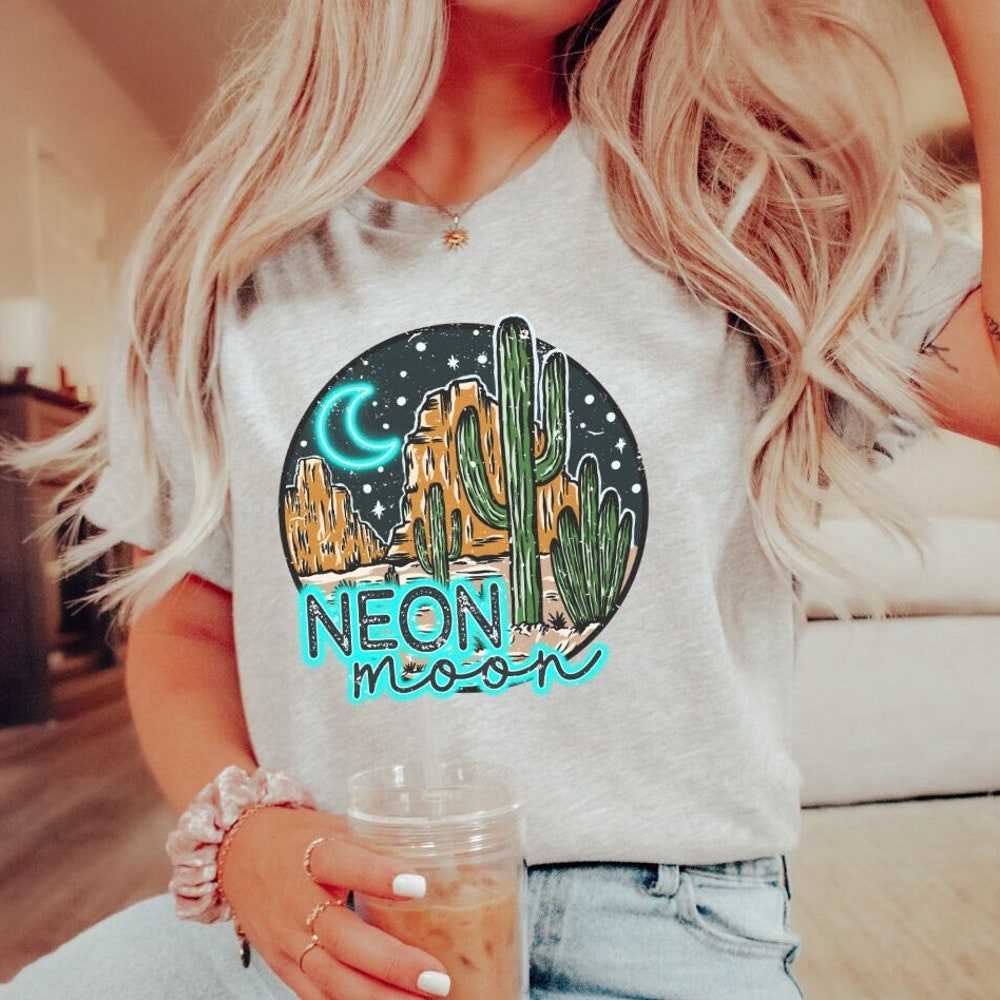 Neon Moon Western Shirt, Country Shirt, Nature Shirt, Adventure Shirt, Western Shirt, Travel Shirt, Vacation Shirt, Vintage Shirt, Cowboy Shopmytshirts