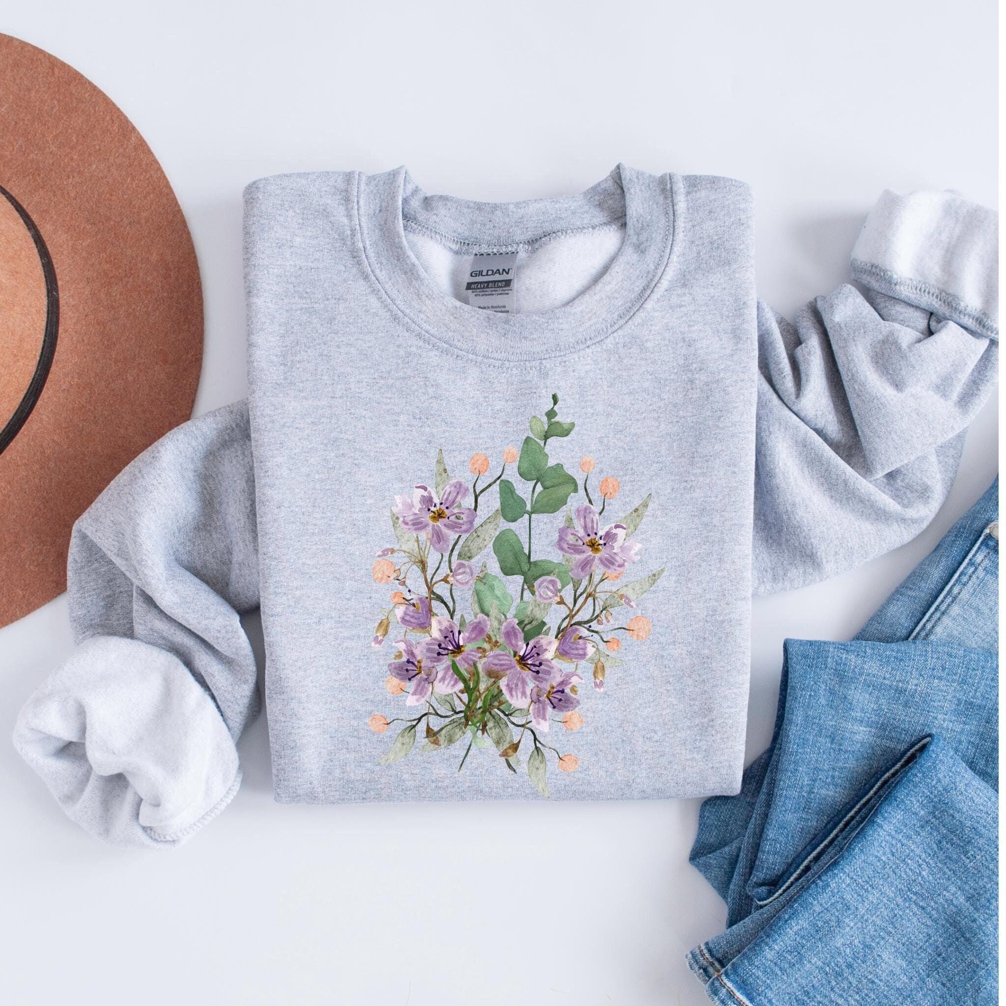 Top floreale vintage bohémien da donna Fiori selvatici che escono in palestra magliette larghe estive casual primavera manica corta lusinghiero