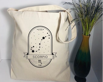 Astrological gifts canvas tote bag, horoscope print, astrology gifts for best friends and unique Christmas gifts