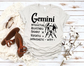 Gemini zodiac shirt, zodiac shirt, astrology shirt, horoscope shirt, birthday gifts, birthday shirt, astrology gift, zodiac gift, Gemini tee