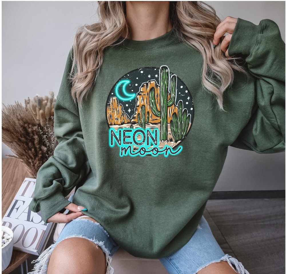 Neon Moon Western Shirt, Country Shirt, Nature Shirt, Adventure Shirt, Western Shirt, Travel Shirt, Vacation Shirt, Vintage Shirt, Cowboy Livingtee
