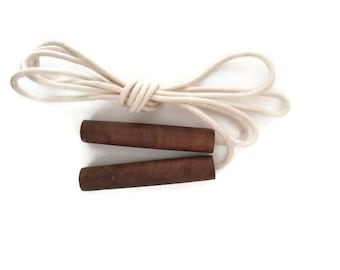 Jump Rope - skipping rope with wooden handles and cotton rope, jump rope party favor, outdoor game, waldorf jump rope, kids & adults size