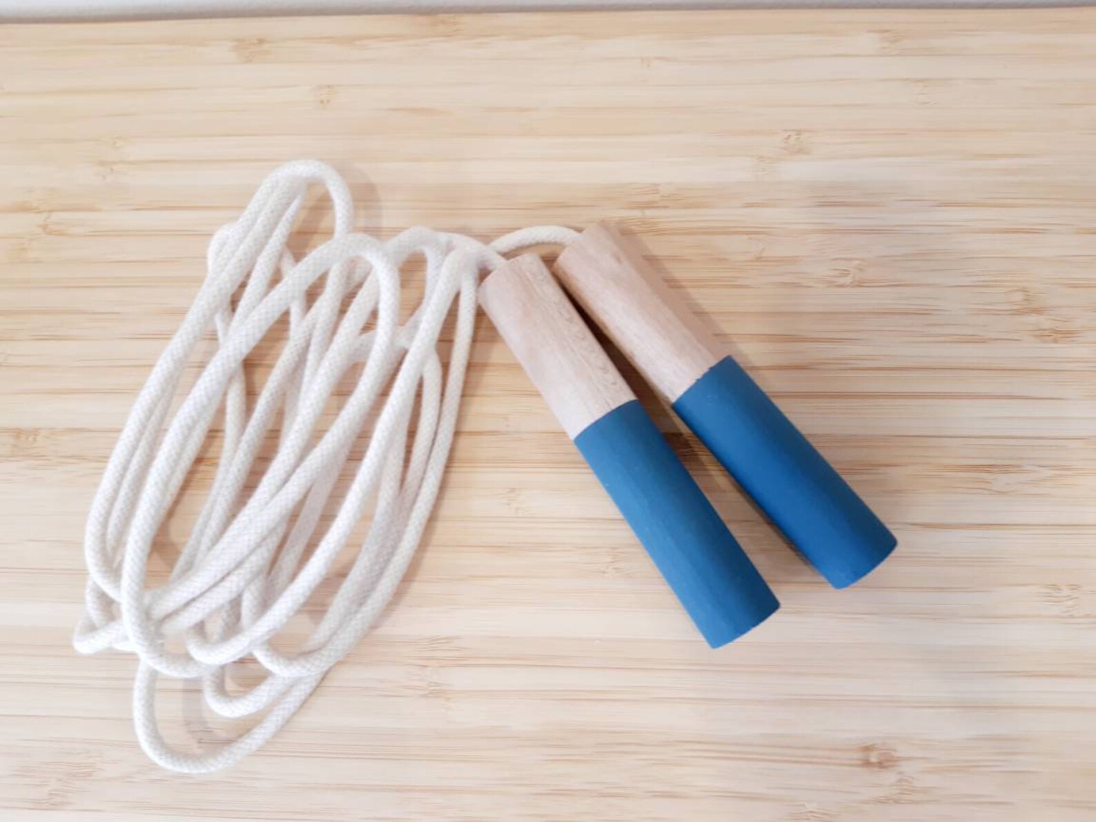 Jump Rope skipping rope with wooden handles and cotton rope | Etsy