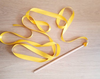 Ribbon Wand - 8 colour option rhythmic gymnastics ribbon wand, gymnastics party favors, gymnastics ribbon, girls gift, party favor