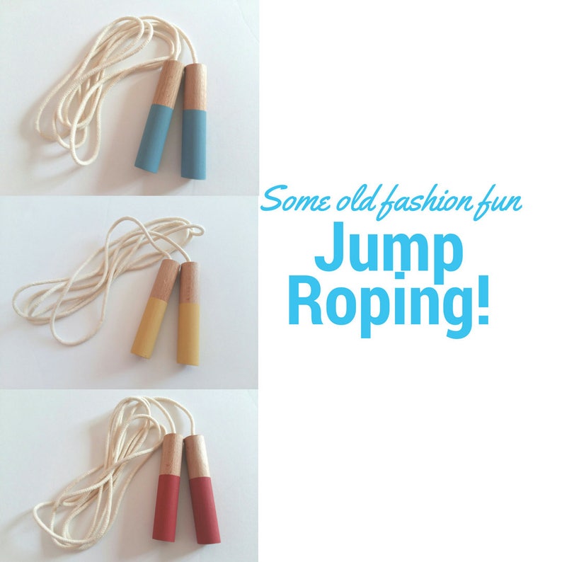 10 Organic Jump Ropes Skipping Ropes With Wooden Handles and Etsy