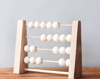 Abacus Wood - wooden counting, wood abacus,  Montessori Waldorf learning, abacus, homeschooling