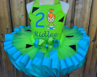 Pebbles Tutu Dress Personalized Birthday Costume Girl