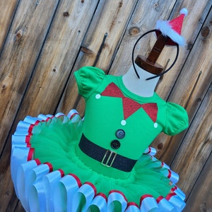 Traje de duende navideño con tutu sale