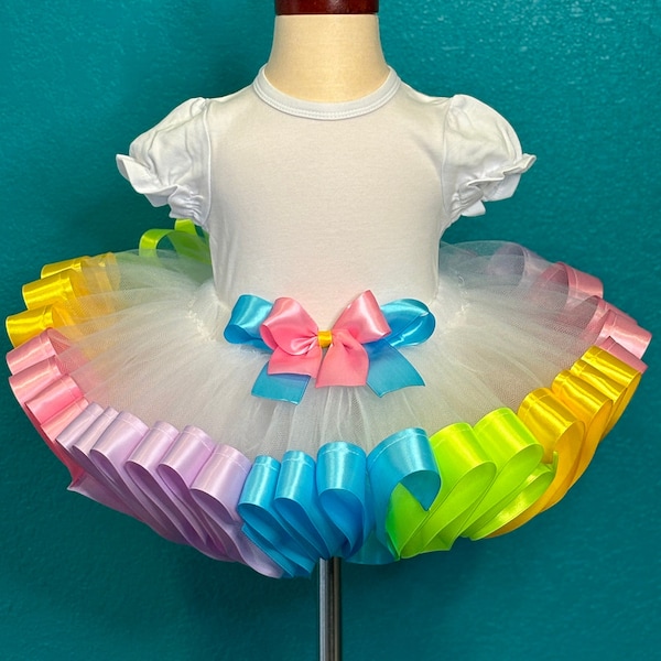 Rainbow Tutu Outfit Pageant Dress Set