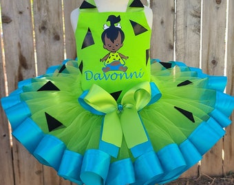 Pebbles Personalized Tutu Dress Birthday Outfit Set Girl