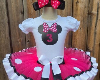 Polka Dot Mouse Pink Birthday Tutu Dress Set