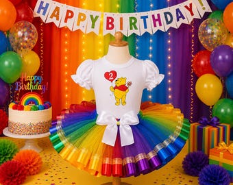 Vestido de cumpleaños de Winnie the Pooh con tutú para niña