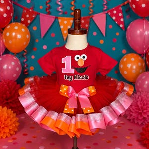 elmo birthday party dress Themed Baby lasting finish Apple Fitting Princess Seams // Size Guide:10