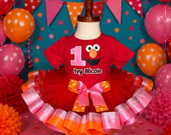 Red Birthday Tutu & Onesie Outfit Girl