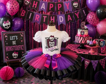 Monster Personalized Birthday Tutu Dress Party Outfit