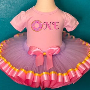 Donut Birthday Tutu Outfit Dress Girl Gift Play Set