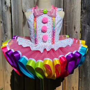Pink Clown Circus Pageant Costume Birthday Tutu Dress Set With Mini Top ...