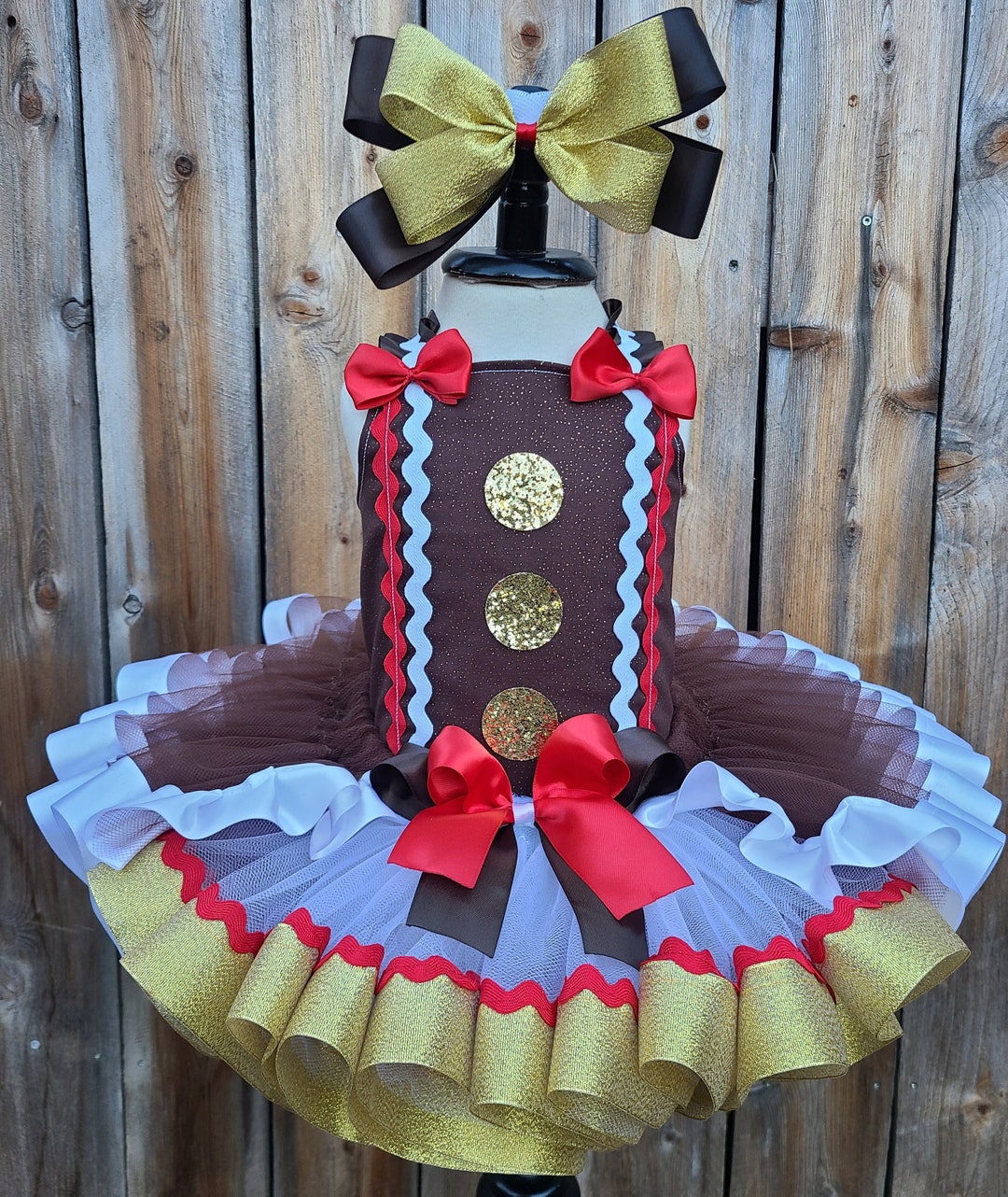 Gingerbread Girl Costume Tutu Dress Pageant Set - Etsy