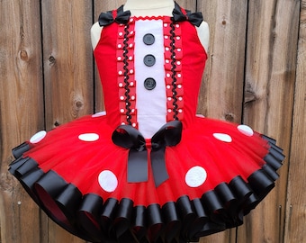Minnie Mouse Inspired Red Polka Dot Tutu Dress