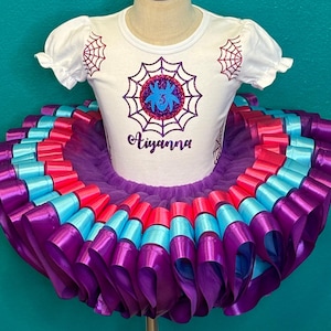 Spider Birthday Dress Custom Tutu Outfit Girl Gift Set