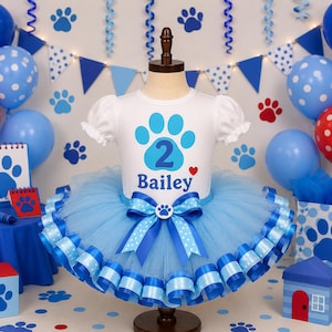 blues clues birthday party dress up Blues Clues Tutu Dress Girl, Blue Birthday Outfit Toddler, Puppy Birthday Dress, Blue Tutu Dress Girl, Cartoon Birthday Outfit, Tutu Leotard