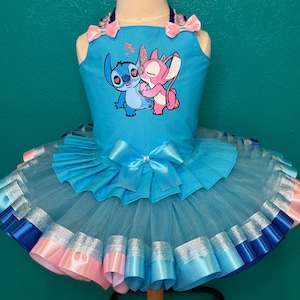 Stitch Tutu Dress Custom Outfit Girl Gift Set