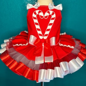 Candy Cane Tutu Dress Pageant Outfit Girl