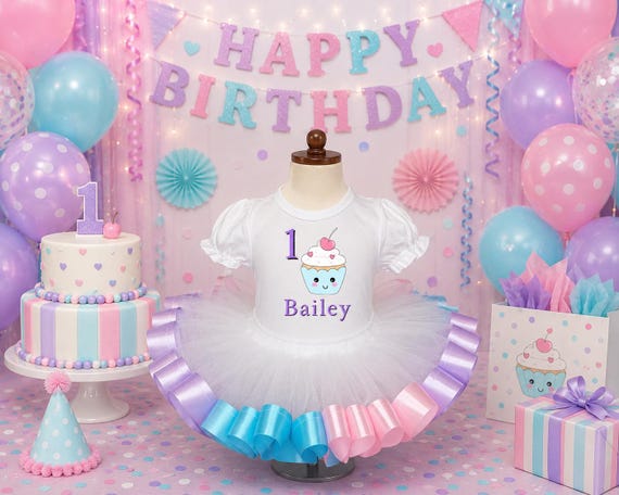 birthday cupcake dress Personalized Tutu A charming butterfly adorns Choose Your Flavor:Vanilla sour cherry Green Floral Ruched Backless baby pageants near me