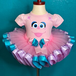 Pink Puppet Girl Tutu Costume Party Dress With Lavender Sparkle Ribbon Etsy
