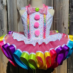 Pink Clown Circus Costume Tutu Dress Set